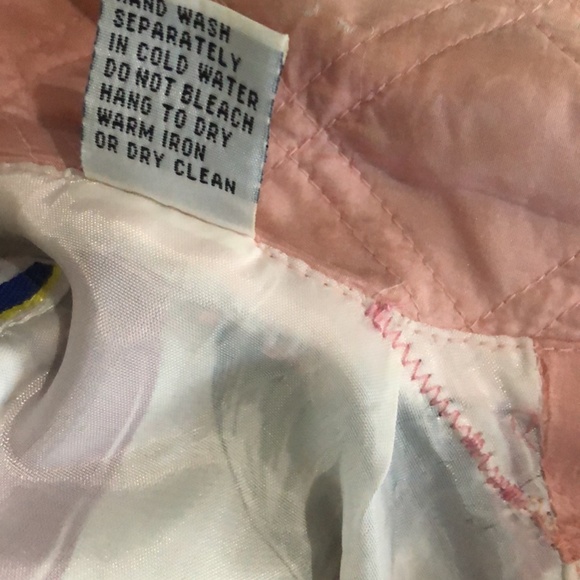 Pink floral print silk jacket with removable sleeves, S, vintage - Picture 15 of 15